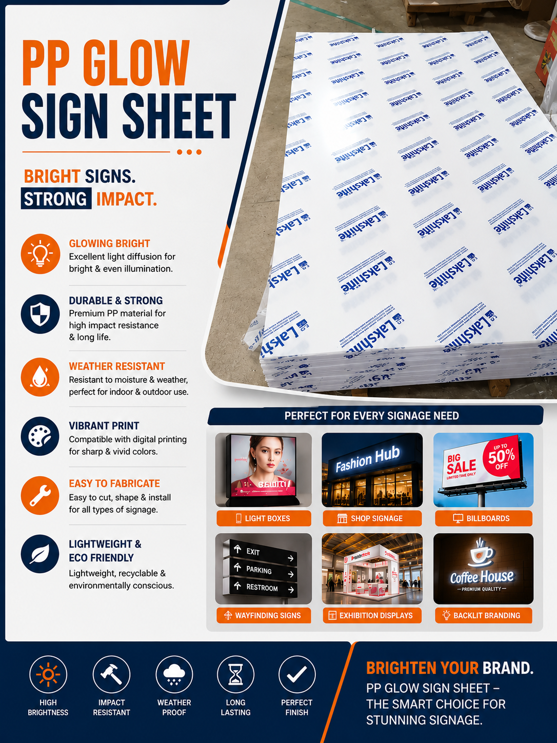 PP glow sign sheet banner